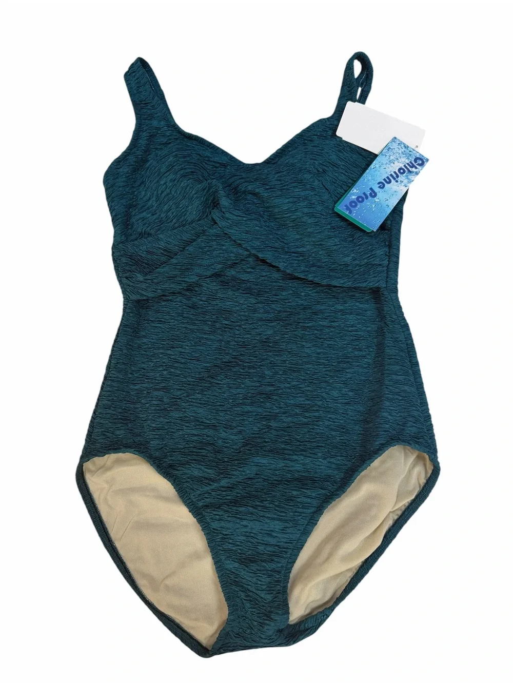 NWT Krinkle By Penbrooke Chlorine Resistant Cross Over One Piece Cosmo Swimsuit